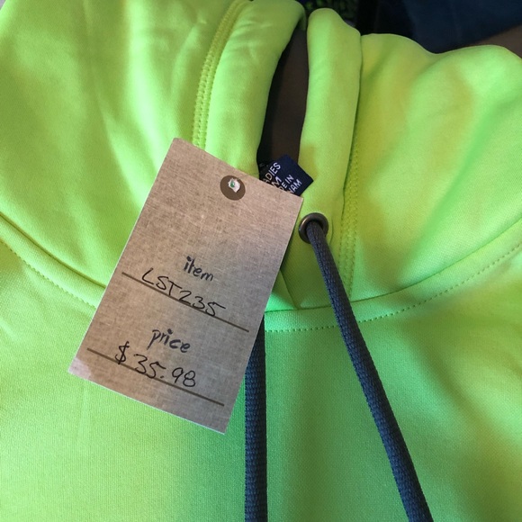 Women’s MD Lime Green Pullover Hoodie - Picture 3 of 7